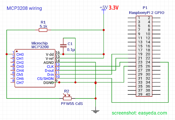 MCP3208 wiring
